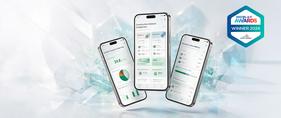 Application mobile calculateur d'empreinte carbone Saint-Gobain, primée en 2024